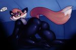  2015 anthro big_breasts big_butt breasts butt canine claudette_dupri clothed clothing english_text female fox mammal solo text thingshappen tight_clothing wabbit 