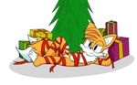  2_tails absurd_res barefoot blue_eyes canine christmas christmas_tree cub erection fox foxkai fur gift hi_res holidays male mammal miles_prower multiple_tails nude orange_fur penis ribbons solo sonic(series) sonic_(series) tree young 