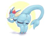  absurd_res anthro anthrofied anus backsack balls barefoot bent_over butt cum_from_ass eeveelution erection fin hi_res humanoid_penis lambent looking_at_viewer looking_back male nintendo nude one_eye_closed penis penis_tuck perineum pok&eacute;mon raised_tail rear_view scalie solo tiptoes tongue tongue_out v_sign vaporeon video_games wink 