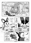  after_sex apple breasts comic cum cum_in_pussy cum_inside cum_leaking dialogue emolga excadrill female flaccid food fruit hi_res mammal mole nintendo onomatopoeia outside penis pok&eacute;mon pussy rodent sound_effects squirrel tom_smith video_games 
