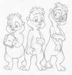  alvin_and_the_chipmunks alvin_seville anthro brothers buckteeth chipmunk eyewear featureless_crotch front_view glasses greyscale group hi_res male mammal mizzyam monochrome nude pencil_(artwork) rodent sandwich sibling simon_seville sketch standing teeth theodore_seville traditional_media_(artwork) 