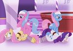  2015 aloe_(mlp) bdsm blush bondage bound equine female fluttershy_(mlp) friendship_is_magic gag group hi_res horn horse lotus_(mlp) magic_inhibitor mammal my_little_pony pegasus pony radiantrealm rarity_(mlp) ring rope_bondage story_in_description tape unicorn wings 