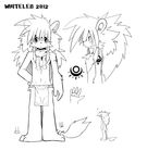  2012 black_and_white clothing digital_drawing_(artwork) digital_media_(artwork) feline front_view hand_on_hip leo_(whiteleo) lion loincloth looking_at_viewer male mammal mane model_sheet monochrome navel open_mouth rear_view scarf side_view signature smile solo standing tattoo whiteleo 