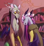  2015 antlers crying daughter discord_(mlp) draconequus fan_character fangs father father_and_daughter female friendship_is_magic hair horn lopoddity male my_little_pony pandora_(lopoddity) parent purple_hair red_eyes slit_pupils tears upset wings 
