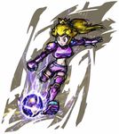  armor ball bikini_armor blonde_hair blue_eyes breastplate cleats clenched_hand crown earrings electricity energy flipped_hair gauntlets greaves imminent_kick jewelry long_hair mario_(series) mario_strikers_charged masanori_sato midriff navel official_art outstretched_arm pauldrons ponytail princess_peach shorts sidelocks soccer solo super_mario_bros. 