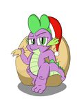  2015 anthro barefoot christmas cub dragon foxkai friendship_is_magic green_eyes hat holidays male my_little_pony santa_hat solo spike_(mlp) young 