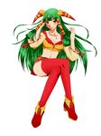  alternate_eye_color alternate_hairstyle bad_id bad_pixiv_id crossed_legs feena_(grandia) full_body grandia grandia_i green_hair hair_down hair_tubes jewelry long_hair midriff necklace pendant red_eyes red_footwear red_legwear shoes single_earring sitting solo thighhighs ustumi_soudou very_long_hair white_background wide_sleeves zettai_ryouiki 