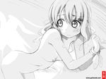  aislinn_wishart behind_ear bent_over blush bound bound_wrists breasts gofu greyscale looking_back monochrome nipples nude ribbon saki short_hair sketch small_breasts solo spot_color traditional_media 