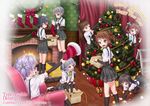  arare_(kantai_collection) arashio_(kantai_collection) asagumo_(kantai_collection) asashio_(kantai_collection) black_hair black_legwear blonde_hair blue_eyes blue_hair box brown_eyes candy candy_cane chimney christmas christmas_ornaments christmas_stocking christmas_tree christmas_wreath curtain_grab curtains dress_shirt fleur_de_lis food gift gift_box gotou_hisashi grey_eyes happy_new_year highres kantai_collection kasumi_(kantai_collection) long_hair merry_christmas michishio_(kantai_collection) multiple_girls nagato_(kantai_collection) new_year ooshio_(kantai_collection) open_mouth pine_tree pleated_skirt school_uniform shirt short_twintails sidelocks silver_hair skirt smile socks star suspenders thighhighs tree twintails wavy_hair yamagumo_(kantai_collection) 