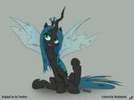  2015 absurd_res changeling equine eyeshadow fangs female friendship_is_magic green_eyes hi_res horn makeup mammal my_little_pony open_mouth queen_chrysalis_(mlp) slit_pupils solo translucent translucent_wings wings wodahseht yewdee 