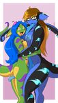  absurd_res anthro aquamarine_stripes areola big_breasts blue_eyes blue_hair breast_squish breasts butt cainesart chameleon cunnilingus drooling duo ear_piercing female female/female flower gecko geecku hair hand_on_back hi_res huge_breasts las_lindas licking lizard long_hair long_tongue looking_at_viewer nipple_piercing nipples nude open_mouth oral piercing plant purple_stripes quesi reptile saliva scalie sex simple_background standing stripes tongue tongue_out tongue_piercing vaginal yellow_eyes 
