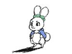  ambiguous_gender animated anthro cape clothing cute dust flipnote gotta_go_fast jumping lagomorph low_res mammal mon311 open_mouth rabbit running speed 