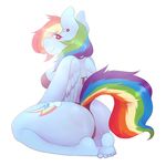  &lt;3 anthro barefoot big_butt bikini breasts butt clothed clothing cutie_mark equine feet female friendship_is_magic hair horse huge_butt looking_at_viewer looking_back mammal multicolored_hair my_little_pony panties pegasus pony rainbow_dash_(mlp) rainbow_hair soles solo swimsuit thick_thighs thong toes underwear wings yok_wong 