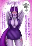  anthro big_breasts blush breasts cleavage clothed clothing demorgorgon english_text equine female friendship_is_magic horn huge_breasts mammal my_little_pony solo text twilight_sparkle_(mlp) winged_unicorn wings 