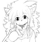  anthro black_and_white blush clothed clothing digital_drawing_(artwork) digital_media_(artwork) feline front_view half-dressed leo_(whiteleo) lion looking_at_viewer male mammal mane monochrome pinkie_out scarf smile solo topless whiteleo 