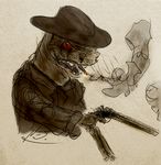  @holt5 ceazle cigar grin gun male monochrome outlaw ranged_weapon redeye reptile sawed-off-shotgun scalie sepia shotgun shotguns smoke smoking snarling thecredenceofdragonsandmen weapon western 