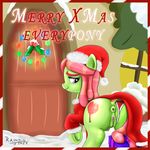  2015 anus butt christmas clothed clothing cutie_mark dock door earth_pony english_text equine female feral friendship_is_magic gift hair hat hi_res holidays hooves horse long_hair mammal multicolored_hair my_little_pony panties pony pussy rainingskys santa_hat smile snow solo text tree_hugger_(mlp) two_tone_hair underhoof underwear 