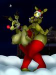  animatronic breasts christmas dress_up female five_nights_at_freddy&#039;s five_nights_at_freddy&#039;s_4 glowing glowing_eyes holidays jaynatorburudragon lagomorph machine mammal nipple_peircings nipples nude plushtrap_(fnaf) pussy rabbit robot springtrap_(fnaf) video_games 