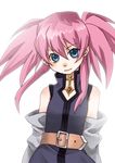  bad_id bad_pixiv_id belt blush detached_sleeves flat_chest kaida_michi long_hair pink_hair presea_combatir solo tales_of_(series) tales_of_symphonia white_background 
