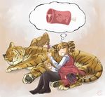  2girls asmodeus beelzebub blazer blonde_hair boned_meat dreaming drill_hair feet food jacket meat multiple_girls new_year rayno saliva sleeping stakes_of_purgatory thighhighs tiger twintails umineko_no_naku_koro_ni vest 