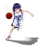  bakemonogatari ball basketball basketball_uniform clothes_writing kanbaru_suruga monogatari_(series) non-web_source short_hair solo sportswear sweat 