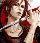  holding holding_sword holding_weapon jewelry lily_(artist) looking_at_viewer lowres male_focus naruto naruto_(series) necklace ring solo sword uchiha_itachi weapon 