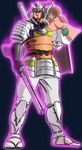  1girl armor child glowing gun gundam helmet japanese_armor kabuto kote kurokote kusazuri nippori_honsha personification rifle rx-78-2 samurai sandals shield shikoro shoulder_armor sode sword weapon 