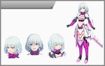  armor chihiro_(cosmic_break_2) cosmic_break cosmic_break_2 empty_eyes midriff official_art purple_eyes solo wakaba white_hair 