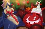  2015 anthro aurorus big_breasts breasts christmas cleavage clothed clothing duo erect_nipples female holidays huge_breasts latias legendary_pok&eacute;mon nintendo nipple_bulge nipples orange-peel pok&eacute;mon pussy pussy_floss pussy_juice video_games wet 