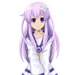  blush d-pad d-pad_hair_ornament hair_ornament highres kmd long_hair looking_at_viewer md5_mismatch nepgear neptune_(series) purple_eyes purple_hair simple_background smile solo white_background 