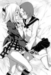  absurdres after_kiss bar_censor blazer blush censored eudetenis greyscale handjob highres jacket lying male_focus monochrome multiple_boys multiple_penises mutual_masturbation on_side otoko_no_ko panties penis plaid plaid_skirt pretty_face princess_princess puffy_chest randou_masashi saliva saliva_trail school_uniform serafuku skirt underwear undressing yaoi yoshikawa_megumi_(princess_princess) 