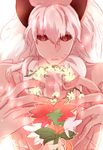  asterios_(fate/grand_order) black_sclera fate/grand_order fate_(series) highres horns jewelry long_hair mane red_eyes scar single_earring solo_focus topless white_hair ycco_(estrella) 