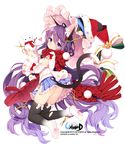  animal_ears ass bare_shoulders blue_eyes blush byulzzimon cat_ears cat_tail christmas copyright_name long_hair looking_at_viewer looking_back official_art original purple_hair scarf scissors snow snowman solo tail thighhighs unleashed very_long_hair white_background 