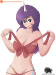  2015 absurd_res big_breasts blue_eyes breasts cleavage clothed clothing cutie_mark darkhazard eyeshadow female friendship_is_magic hair half-closed_eyes hi_res horn humanoid long_hair looking_at_viewer makeup my_little_pony patreon purple_hair rarity_(mlp) simple_background smile solo white_background 