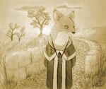  anthro blind blindness canine fox hill holt5 mammal monochrome musing peaceful solo 