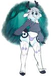  2015 albedo_azura antlers black_markings blue_fur bulge cervine clothing deer digital_media_(artwork) fur geekidog girly hair hooves horn legwear male mammal markings multicolored_hair navel outside panties purple_eyes solo standing stockings sweater two_tone_hair underwear white_fur wide_hips 