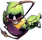  fangs full_body gen_1_pokemon leaf looking_at_viewer no_humans pokemon pokemon_(creature) sido_(slipknot) simple_background solo victreebel white_background 