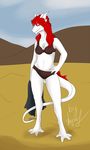  aspeel breasts clothing cute dragon female invalid_color long_tale looking_at_viewer red-hair scale smile summer sweamsuit underwear young 