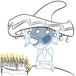  angry birthday bluejr breasts cake candle clothing crossed_arms eye_patch eyewear female fish food frown hat marine monster shirt solo sombrero table undertale undyne video_games 