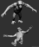  anthro ape baboon chimpanzee fur male mammal monkey nude pose prehensile_feet primate solo unknown_artist 