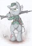  bandage blood equine female friendship_is_magic gun hat horse limestone_pie_(mlp) mammal my_little_pony patoriotto pony ranged_weapon solo weapon 