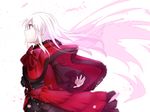  arukeruka dress k_(anime) kushina_anna long_hair red_dress red_eyes silver_hair solo 