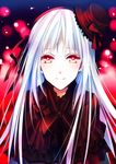  hat k_(anime) krks63 kushina_anna long_hair looking_at_viewer mini_hat red_eyes silver_hair smile solo 