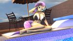  2015 3d_(artwork) anthro big_breasts bikini breasts cgi cleavage clothed clothing digital_media_(artwork) equine female fluttershy_(mlp) friendship_is_magic horse huge_breasts indigosfm looking_at_viewer mammal my_little_pony pony smile swimsuit 
