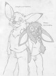  anthro arm_around_shoulders buckteeth clothing duo eyewear female front_view glasses greyscale husband_and_wife lagomorph lewis_cottontail looking_at_viewer male mammal mary_cottontail mizzyam monochrome pants pencil_(artwork) rabbit shirt smile standing teeth traditional_media_(artwork) 