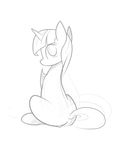  2015 anus braddo butt equine female feral friendship_is_magic hair horn looking_back mammal monochrome my_little_pony pussy simple_background sitting solo twilight_sparkle_(mlp) unicorn white_background 