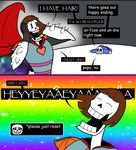  animated_skeleton bone cape clothing comic english_text fusion hair hoodie meme not_furry papyrus_(undertale) protagonist_(undertale) sane-soldier_(artist) sans_(undertale) skeleton text undead undertale video_games 