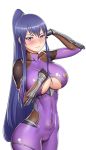  akiyama_rinko breasts image_sample large_breasts pixiv_sample purple_hair smile solo taimanin_(series) taimanin_yukikaze 
