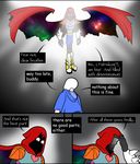  animated_skeleton bone cape clothing comic english_text fusion hoodie not_furry papyrus_(undertale) protagonist_(undertale) sane-soldier_(artist) sans_(undertale) skeleton text undead undertale video_games 