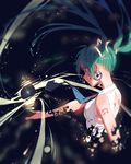  absurdres dissolving earrings green_hair hatsune_miku highres jewelry long_hair necktie solo sparrow_(xici9527) twintails vocaloid 